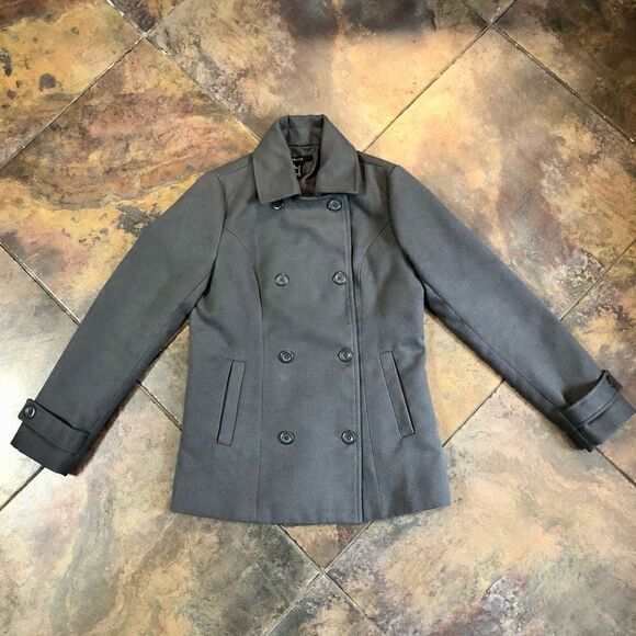 Forever 21 Women’s Gray Pea Coat Size Small - Picture 4 of 12